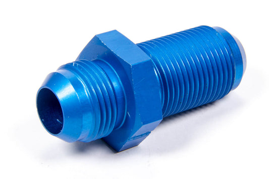 Fitting - Bulkhead - Straight - 12 AN Male to 12 AN Male Bulkhead - Aluminum - Blue Anodized - Each