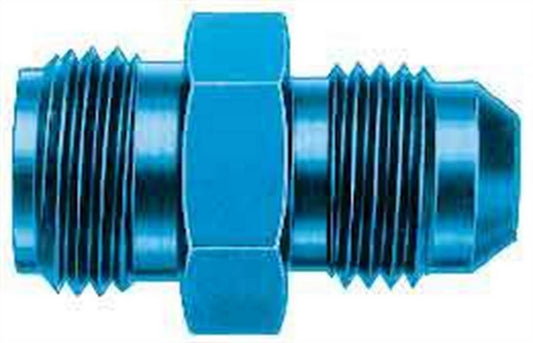 Fitting - Adapter - Straight - 6 AN Male to 5/8 in NPT Male - Aluminum - Blue Anodized - Each