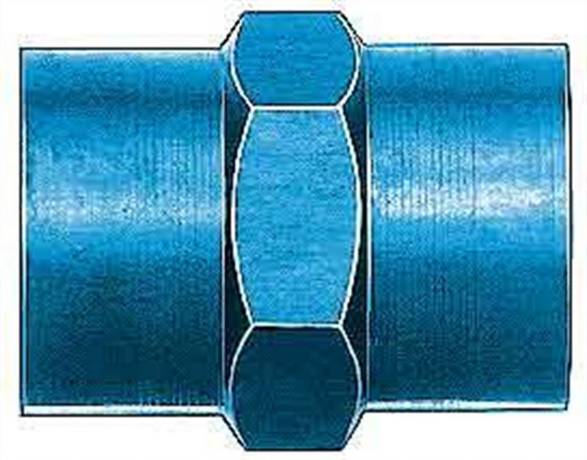 Fitting - Adapter - Straight - 1/8 in NPT Female to 1/8 in NPT Female - Aluminum - Blue Anodized - Each