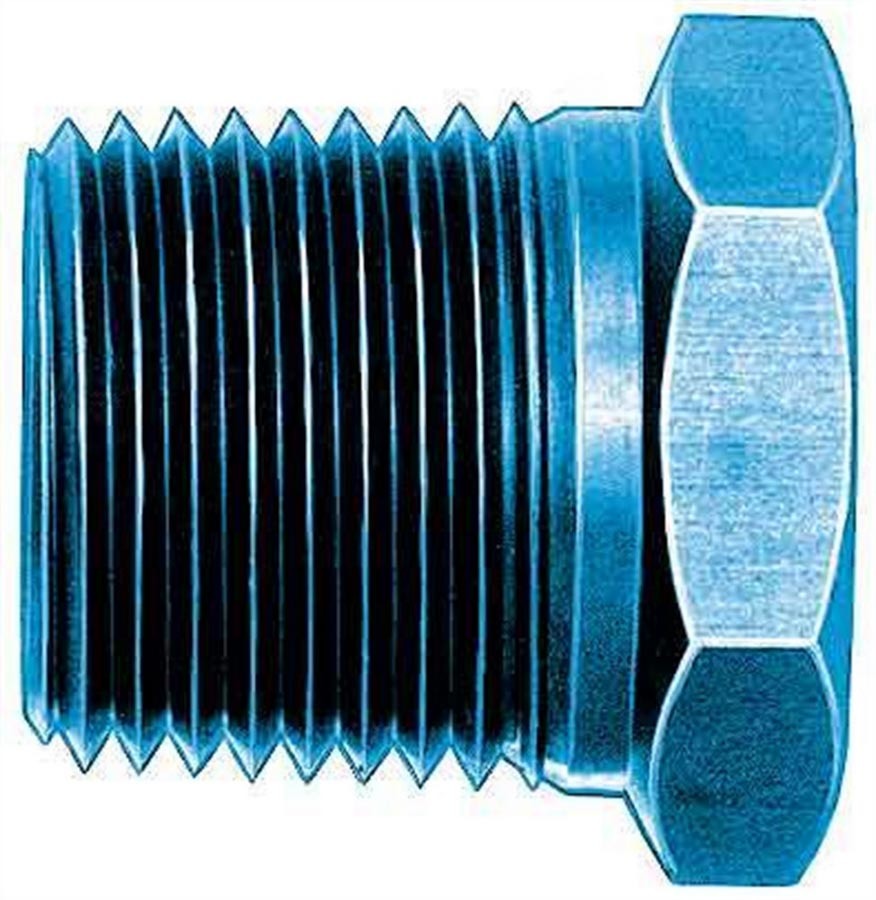 Fitting - Bushing - 1/8 in NPT Female to 1/4 in NPT Male - Aluminum - Blue Anodized - Each