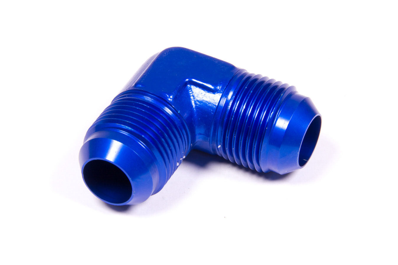 Fitting - Adapter - 90 Degree - 12 AN Male to 12 AN Male - Aluminum - Blue Anodized - Each