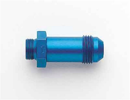 Fitting - Adapter - Straight - 8 AN Male Swivel to 9/16-24 in Male - Aluminum - Blue Anodized - Each