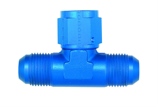 Fitting - Adapter Tee - 12 AN Female x 12 AN Male x 12 AN Male - Aluminum - Blue Anodized - Each