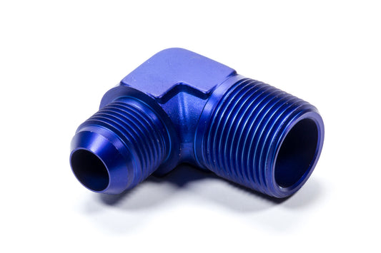 Fitting - Adapter - 90 Degree - 12 AN Male to 1 in NPT Male - Aluminum - Blue Anodized - Each