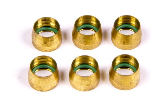 Compression Ferrule - 8 AN - Brass - AC Fittings - Set of 6