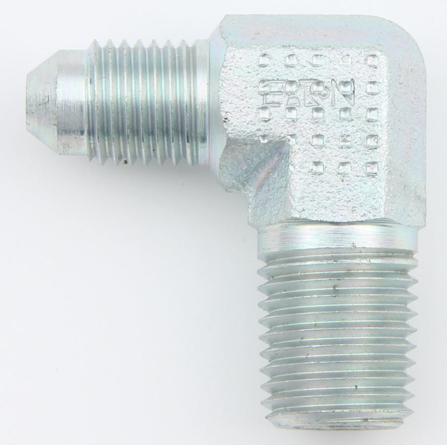 Fitting - Adapter - 90 Degree - 4 AN Male to 1/4 in NPT Male - Steel - Natural - Each