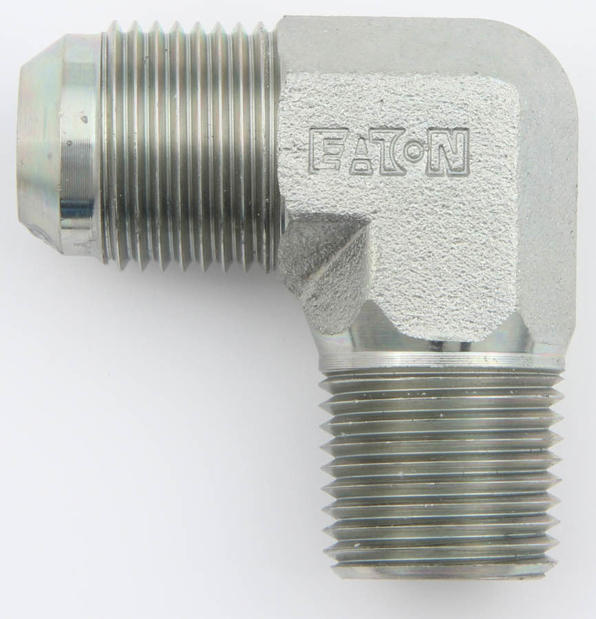 Fitting - Adapter - 90 Degree - 12 AN Male to 1/2 in NPT Male - Steel - Natural - Each