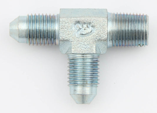 Fitting - Adapter Tee - 3 AN Male x 3 AN Male 1/8 in NPT Male - Steel - Natural - Each