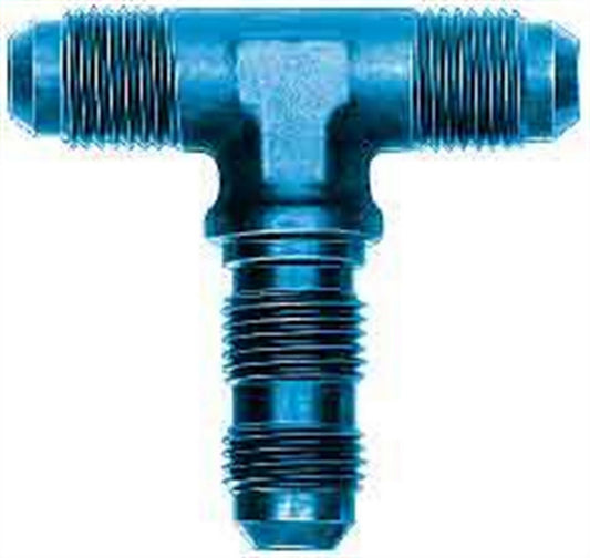 Fitting - Bulkhead Tee - 3 AN Male x 3 AN Male x 3 AN Male Bulkhead - Aluminum - Blue Anodized - Each