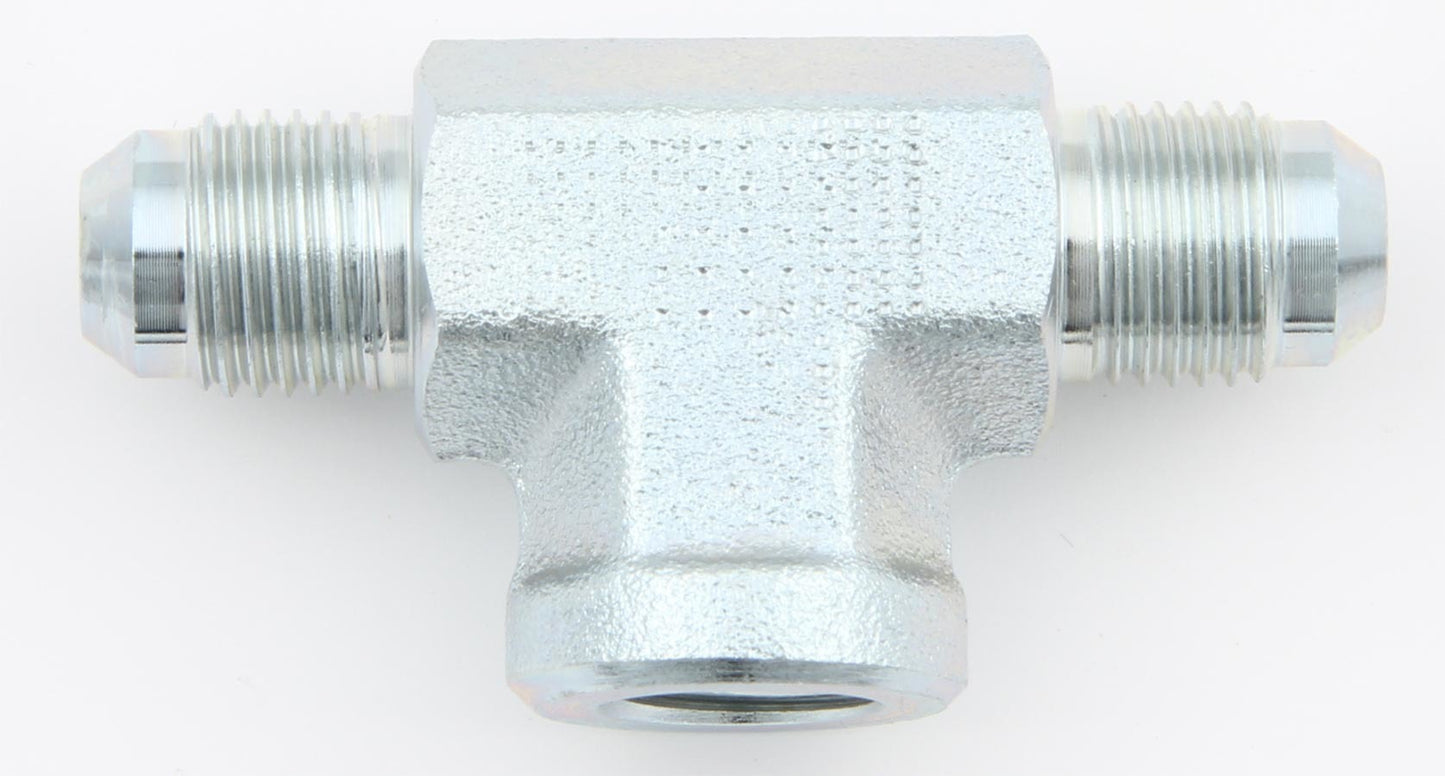 Fitting - Adapter Tee - 1/8 in NPT Female x 4 AN Male x 4 AN Male - Steel - Natural - Each