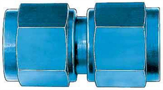 Fitting - Adapter - Straight - 4 AN Female Swivel to 4 AN Female Swivel - Aluminum - Blue Anodized - Each