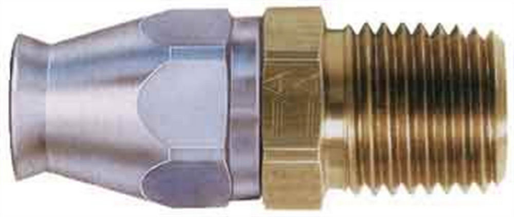 Fitting - Hose End - PTFE Racing Hose - Straight - 4 AN Hose to 1/8 in NPT Male - Steel - Natural - Each