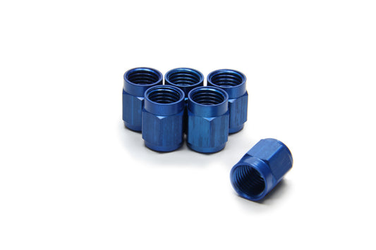 Fitting - Tube Nut - 3 AN - 3/16 in Tube - Aluminum - Blue Anodized - Set of 6