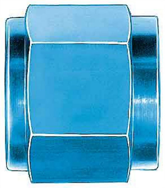 Fitting - Tube Nut - 4 AN - 1/4 in Tube - Aluminum - Blue Anodized - Set of 6