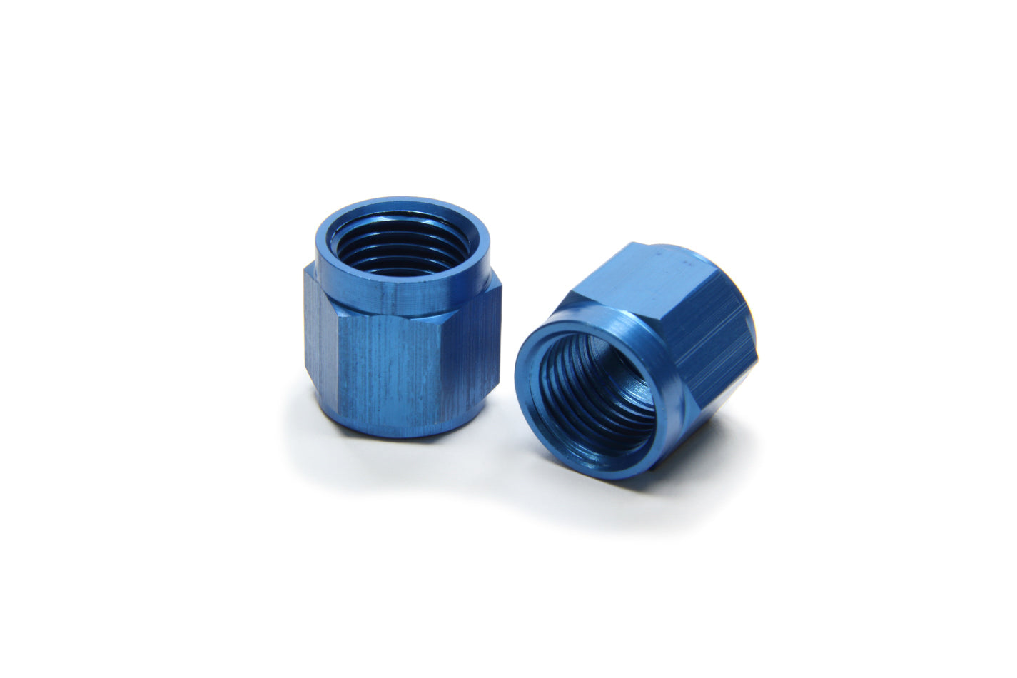 Fitting - Tube Nut - 6 AN - 3/8 in Tube - Aluminum - Blue Anodized - Pair