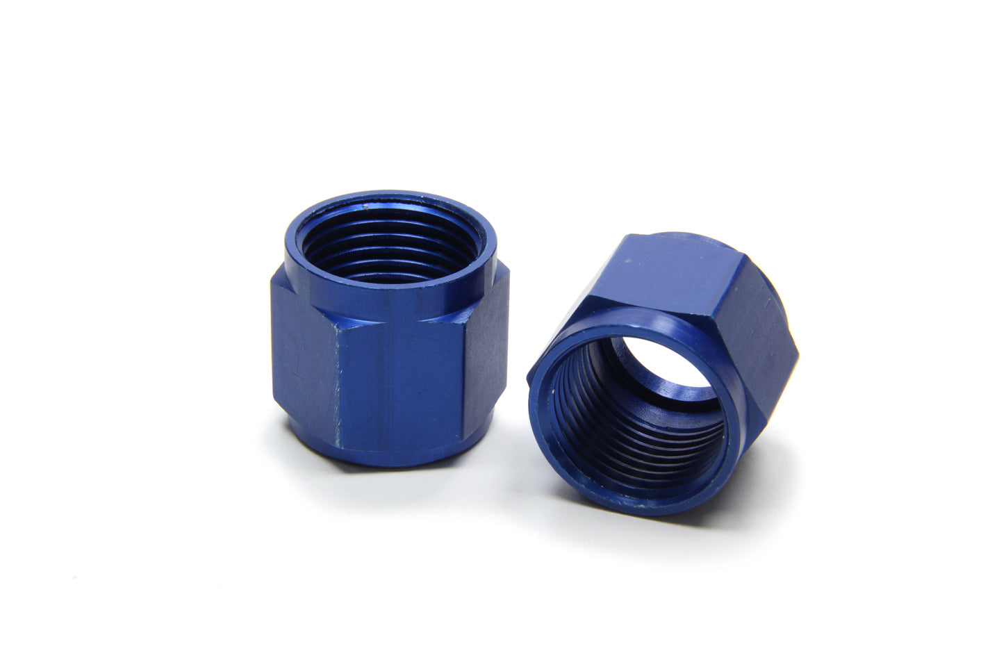 Fitting - Tube Nut - 10 AN - 5/8 in Tube - Aluminum - Blue Anodized - Pair