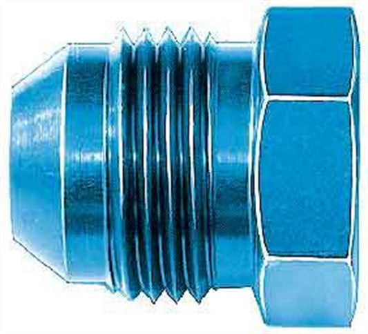 Fitting - Plug - 3 AN - Hex Head - Aluminum - Blue Anodized - Each