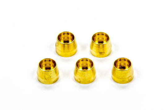 Compression Ferrule - 4 AN - Brass - PTFE Fittings - Set of 5