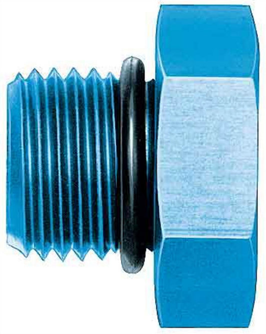 Fitting - Plug - 6 AN - O-Ring - Hex Head - Aluminum - Blue Anodized - Each