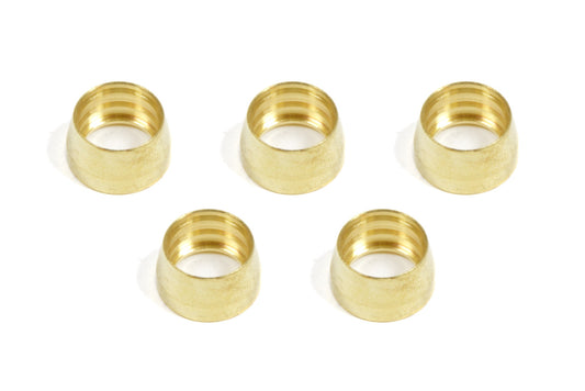 Compression Ferrule - 6 AN - Brass - PTFE Fittings - Set of 5