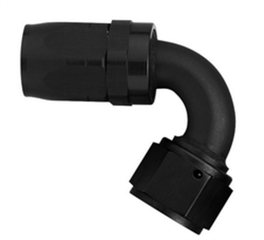 Fitting - Hose End - AQP/Startlite - 120 Degree - 6 AN Hose to 6 AN Female Swivel - Aluminum - Black Anodized - Each