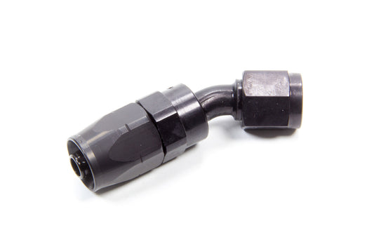 Fitting - Hose End - AQP/Startlite - 30 Degree - 6 AN Hose to 6 AN Female Swivel - Aluminum - Black Anodized - Each