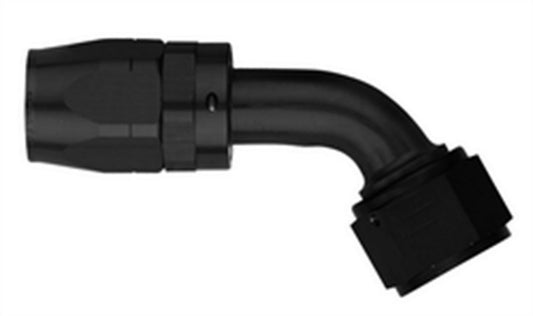 Fitting - Hose End - AQP/Startlite - 60 Degree - 6 AN Hose to 6 AN Female Swivel - Aluminum - Black Anodized - Each