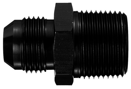 Fitting - Adapter - Straight - 6 AN Male to 1/4 in NPT Male - Aluminum - Black Anodized - Each