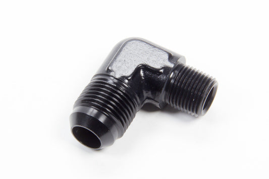 Fitting - Adapter - 90 Degree - 10 AN Male to 3/8 in NPT Male - Aluminum - Black Anodized - Each