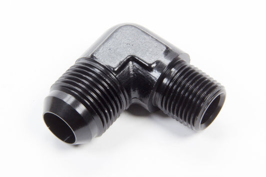 Fitting - Adapter - 90 Degree - 12 AN Male to 1/2 in NPT Male - Aluminum - Black Anodized - Each