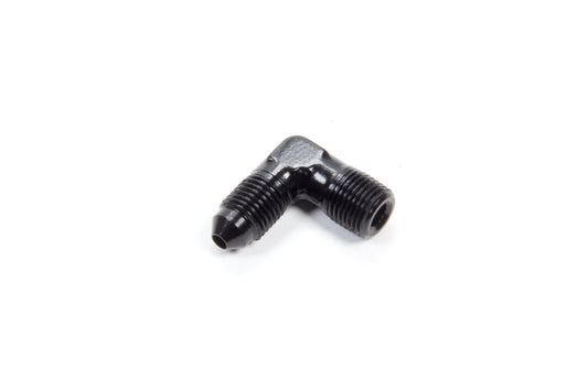 Fitting - Adapter - 90 Degree - 3 AN Male to 1/8 in NPT Male - Aluminum - Black Anodized - Each