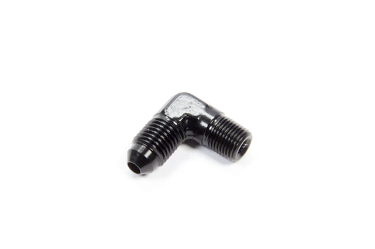 Fitting - Adapter - 90 Degree - 4 AN Male to 1/8 in NPT Male - Aluminum - Black Anodized - Each