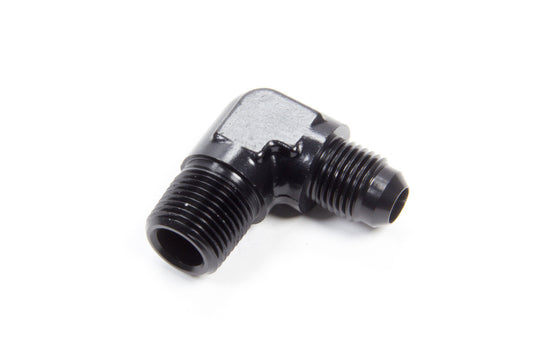 Fitting - Adapter - 90 Degree - 6 AN Male to 3/8 in NPT Male - Aluminum - Black Anodized - Each