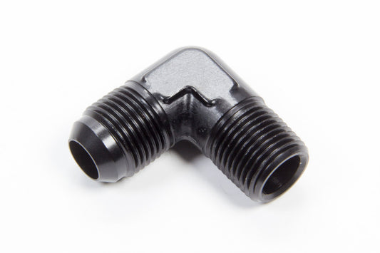 Fitting - Adapter - 90 Degree - 10 AN Male to 1/2 in NPT Male - Aluminum - Black Anodized - Each