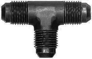 Fitting - Adapter Tee - 4 AN Male x 4 AN Male x 4 AN Male - Aluminum - Black Anodized - Each