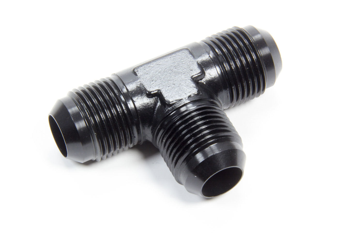 Fitting - Adapter Tee - 12 AN Male x 12 AN Male x 12 AN Male - Aluminum - Black Anodized - Each