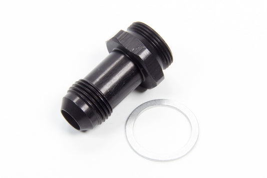 Carburetor Inlet Fitting - Straight - 8 AN Male to 7/8-20 in Male - Aluminum - Black Anodized - Holley Carburetors - Each