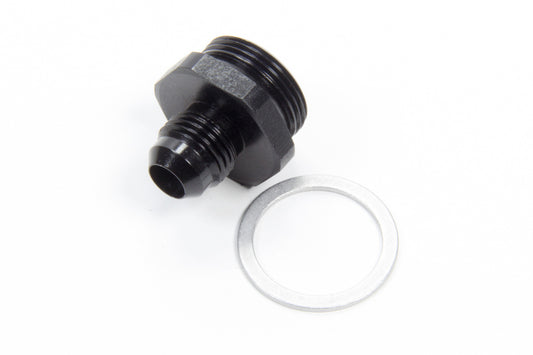 Carburetor Inlet Fitting - Straight - 6 AN Male to 7/8-20 in Male - Aluminum - Black Anodized - Holley Carburetors - Each