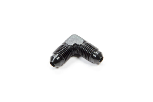 Fitting - Adapter - 90 Degree - 4 AN Male to 4 AN Male - Aluminum - Black Anodized - Each