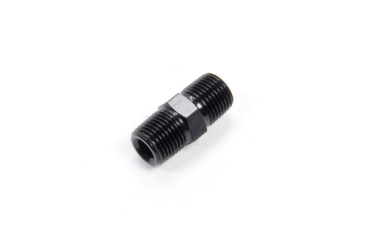 Fitting - Adapter - Straight - 1/8 in NPT Male to 1/8 in NPT Male - Aluminum - Black Anodized - Each