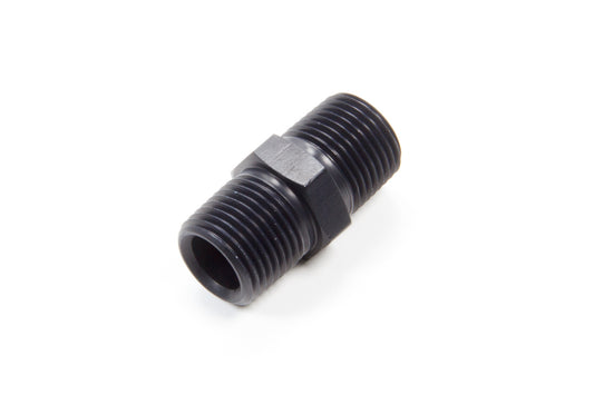 Fitting - Adapter - Straight - 1/2 in NPT Male to 1/2 in NPT Male - Aluminum - Black Anodized - Each