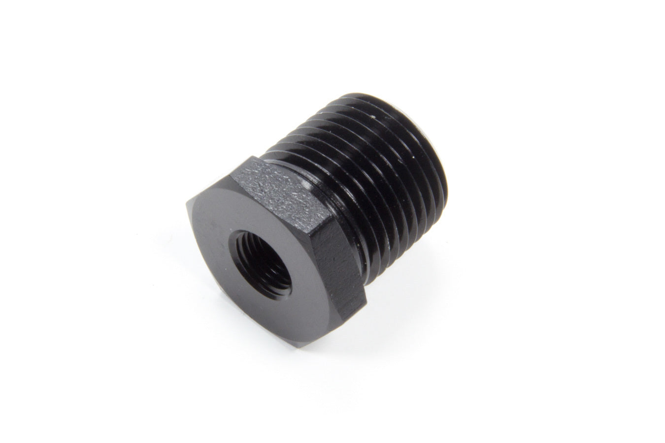 Fitting - Bushing - 1/8 in NPT Female to 1/2 in NPT Male - Aluminum - Black Anodized - Each