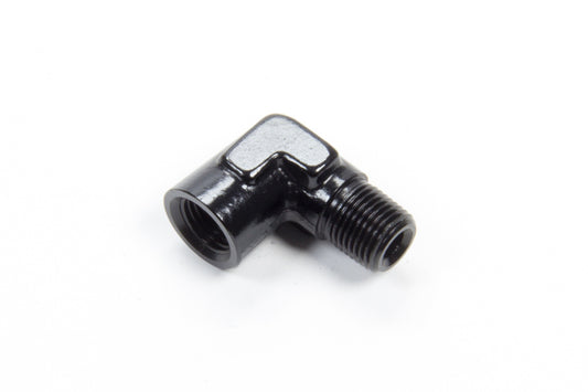 Fitting - Adapter - 90 Degree - 1/8 in NPT Female to 1/8 in NPT Male - Aluminum - Black Anodized - Each