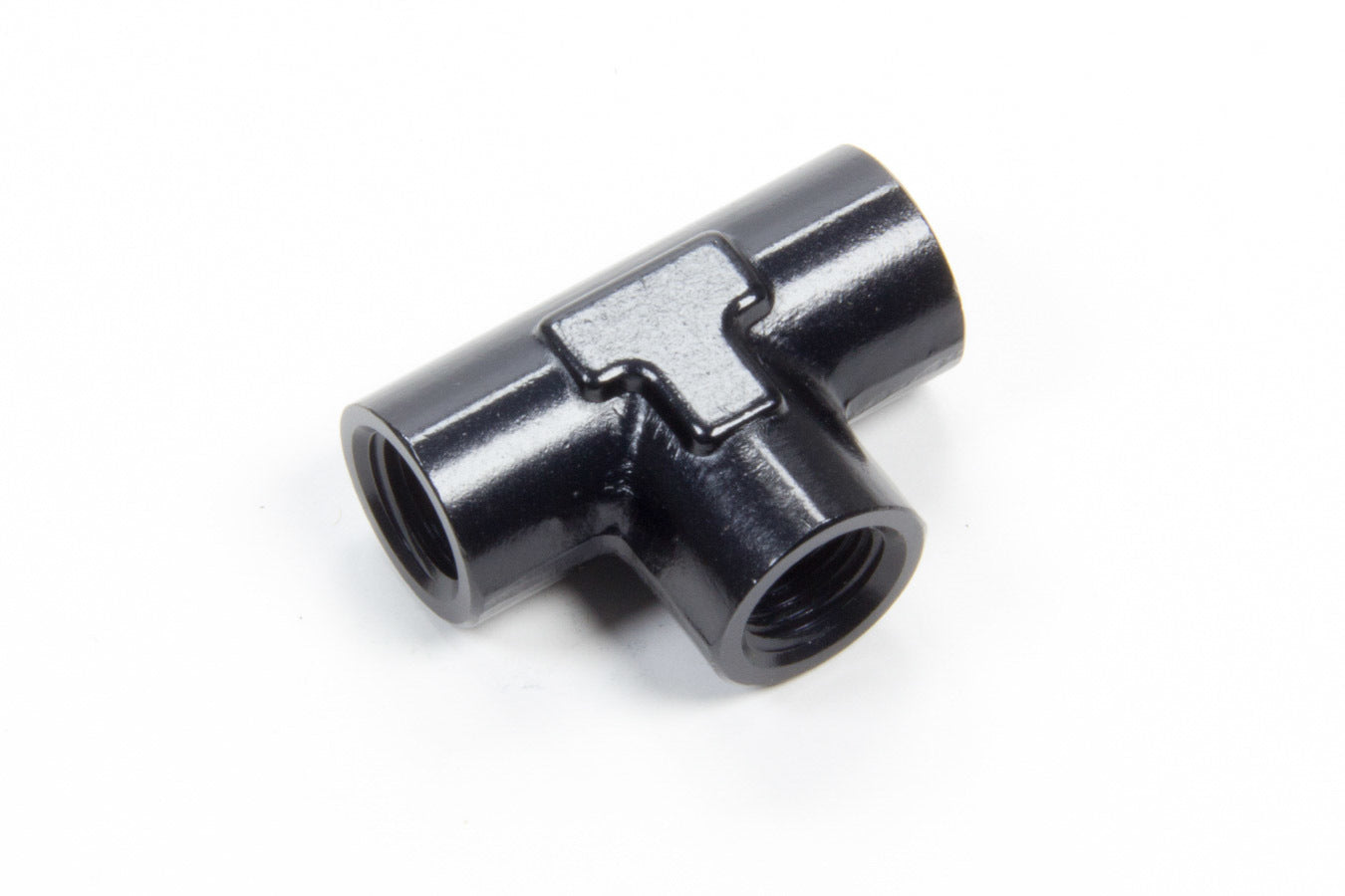 Fitting - Adapter Tee - 1/8 in NPT Female x 1/8 in NPT Female x 1/8 in NPT Female - Aluminum - Black Anodized - Each