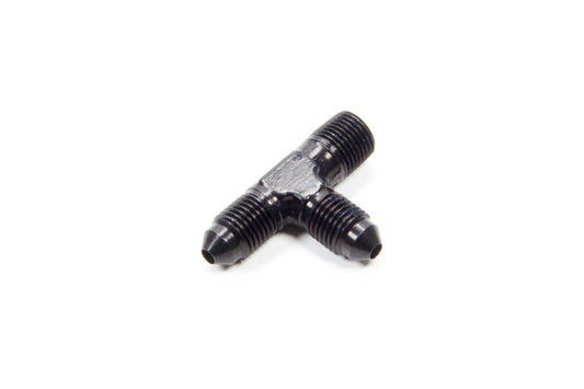 Fitting - Adapter Tee - 3 AN Male x 3 AN Male x 1/8 in NPT Male - Aluminum - Black Anodized - Each