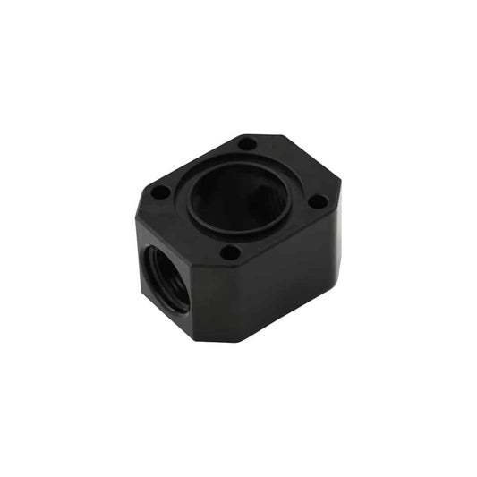 Fuel Distribution Block - Two 8 AN Female Ports - Aluminum - Black Anodized - Aeromotive 12 gpm Modular Dual Pumps - Each