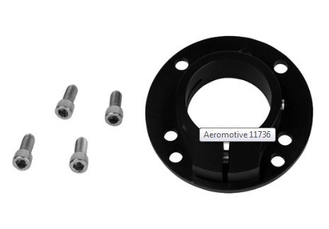 Fuel Pump Bracket - Bolt-On - 3 / 4-Bolt Flange - Aluminum - Black Anodized - Aeromotive Spur Gear Pump - Each