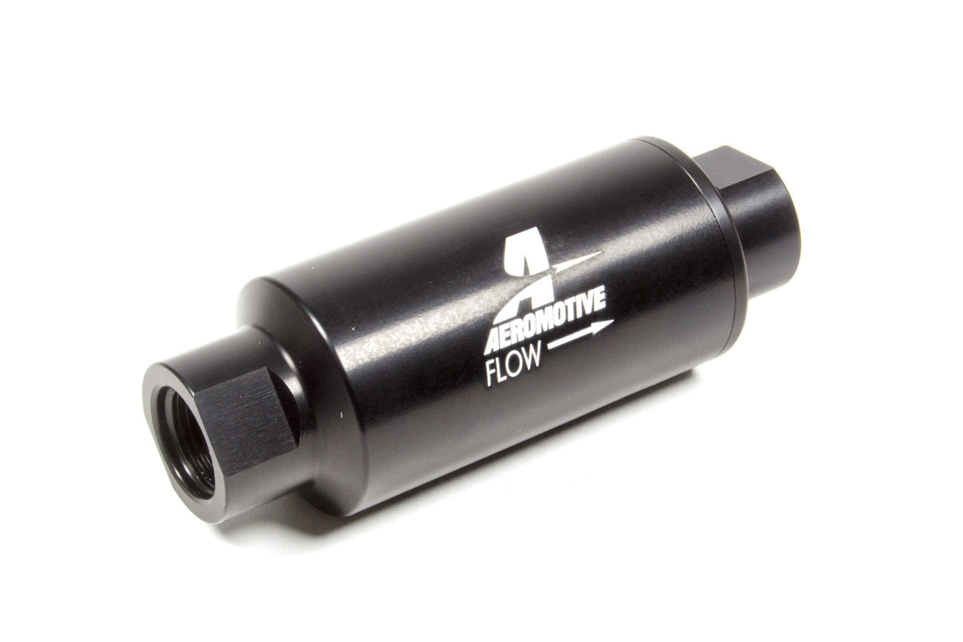 Fuel Filter - In-Line - 10 Micron - Microglass Element - 10 AN Female Inlet - 10 AN Female Outlet - Aluminum - Black Anodized - Each