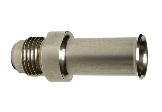 Fitting - Fuel Line Adapter - Straight - 6 AN Male to 3/8 in Male Spring Lock - Stainless - Natural - Ford Return Lines - Each