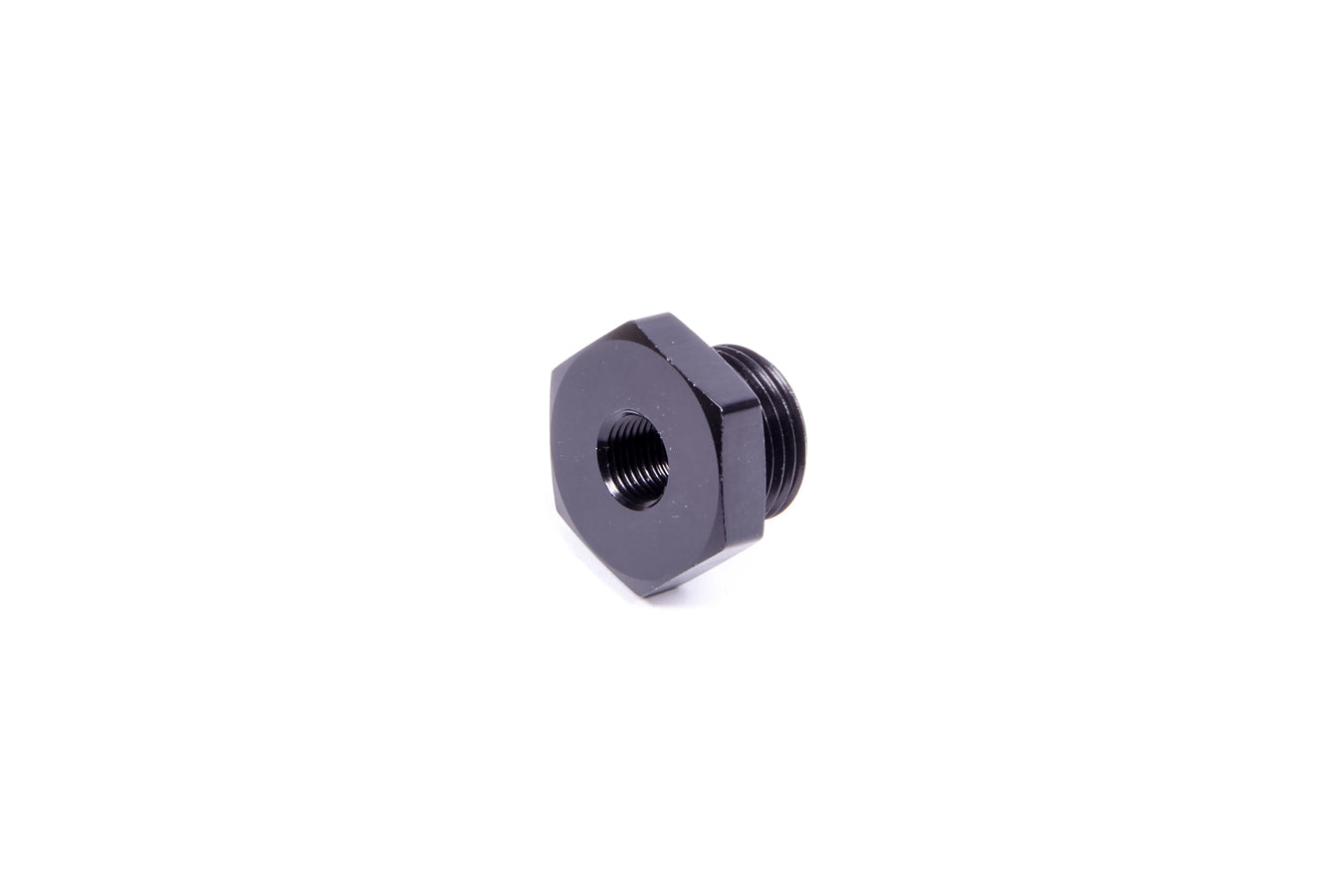 Fitting - Plug - 8 AN - O-Ring - Hex Head - 1/8 in NPT Port - Aluminum - Black Anodized - Each